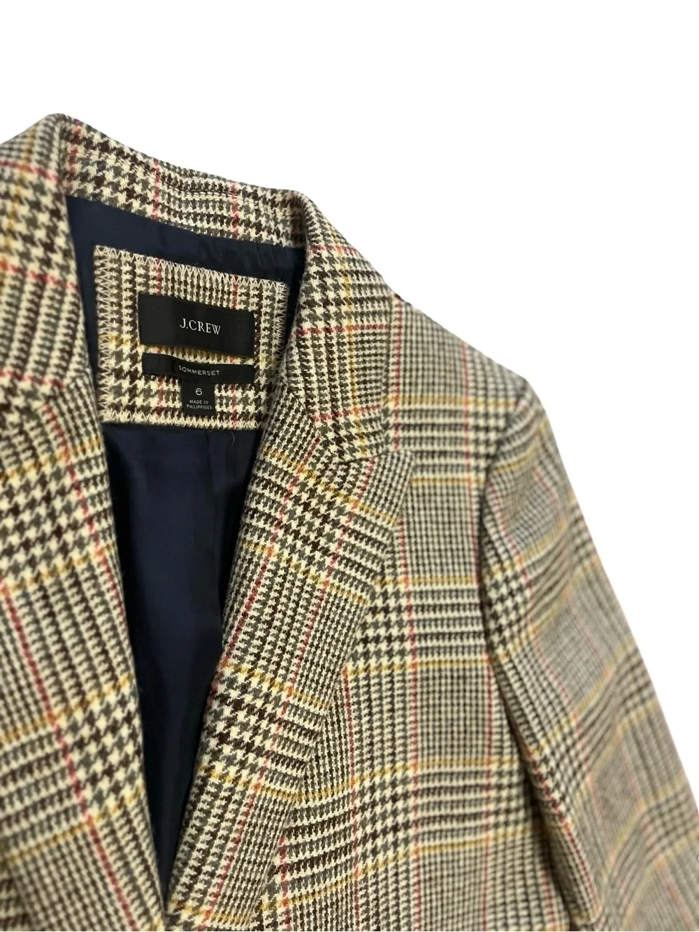 Jcrew J Crew Moon Sommerset Glen Plaid Wool Blazer Jacket Sz 6 Boyfriend Preppy